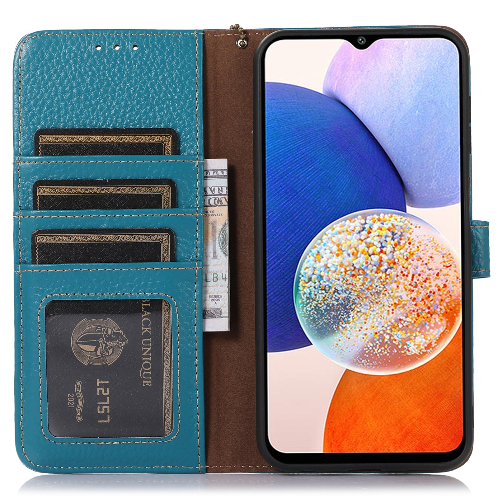 For Samsung Galaxy A34 5G Wallet Genuine Cow Leather Cover Litchi Texture RFID Blocking Stand Phone Case For Samsung Galaxy A34 5G Wallet Genuine Cow Leather Cover Litchi Texture RFID Blocking Stand Phone Case